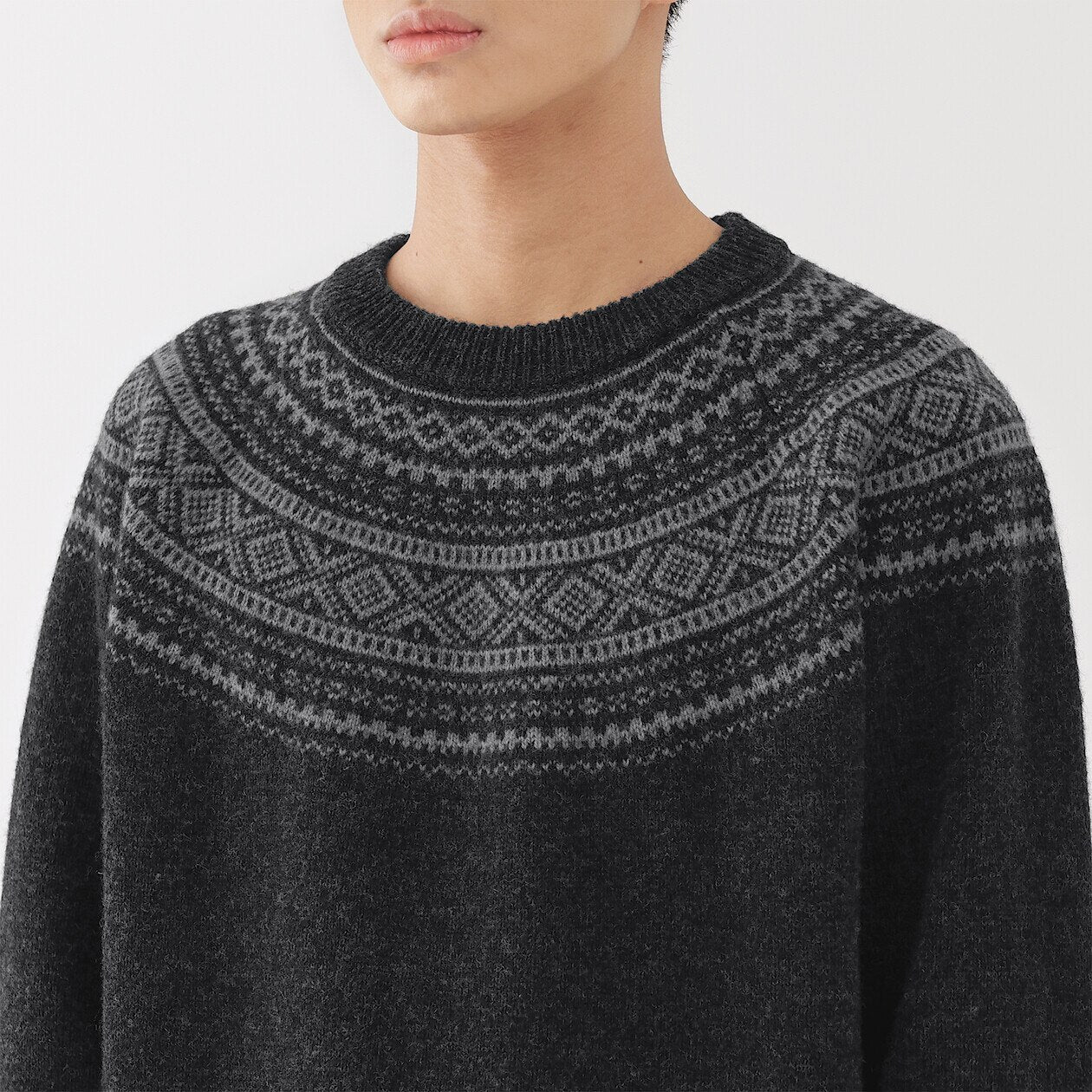 Andes Wool Jacquard Crewneck Sweater - Image 12