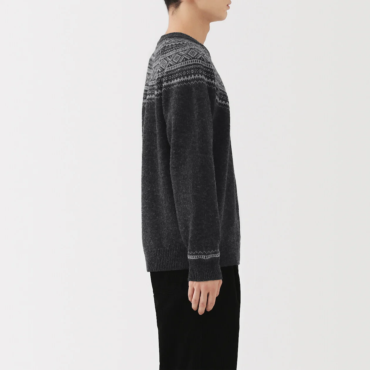 Andes Wool Jacquard Crewneck Sweater - Image 3