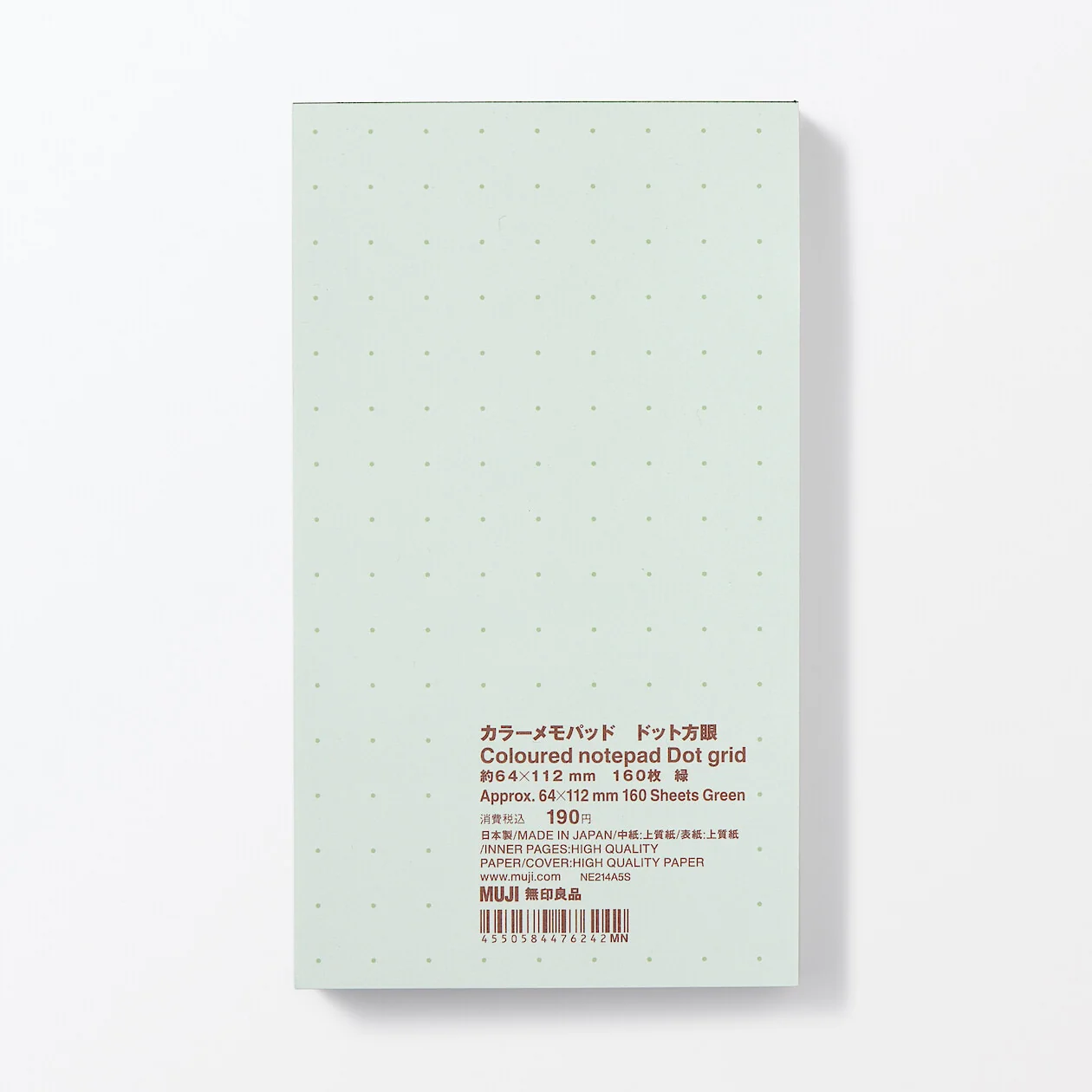 Coloured Memo Notepad - Dot Grid