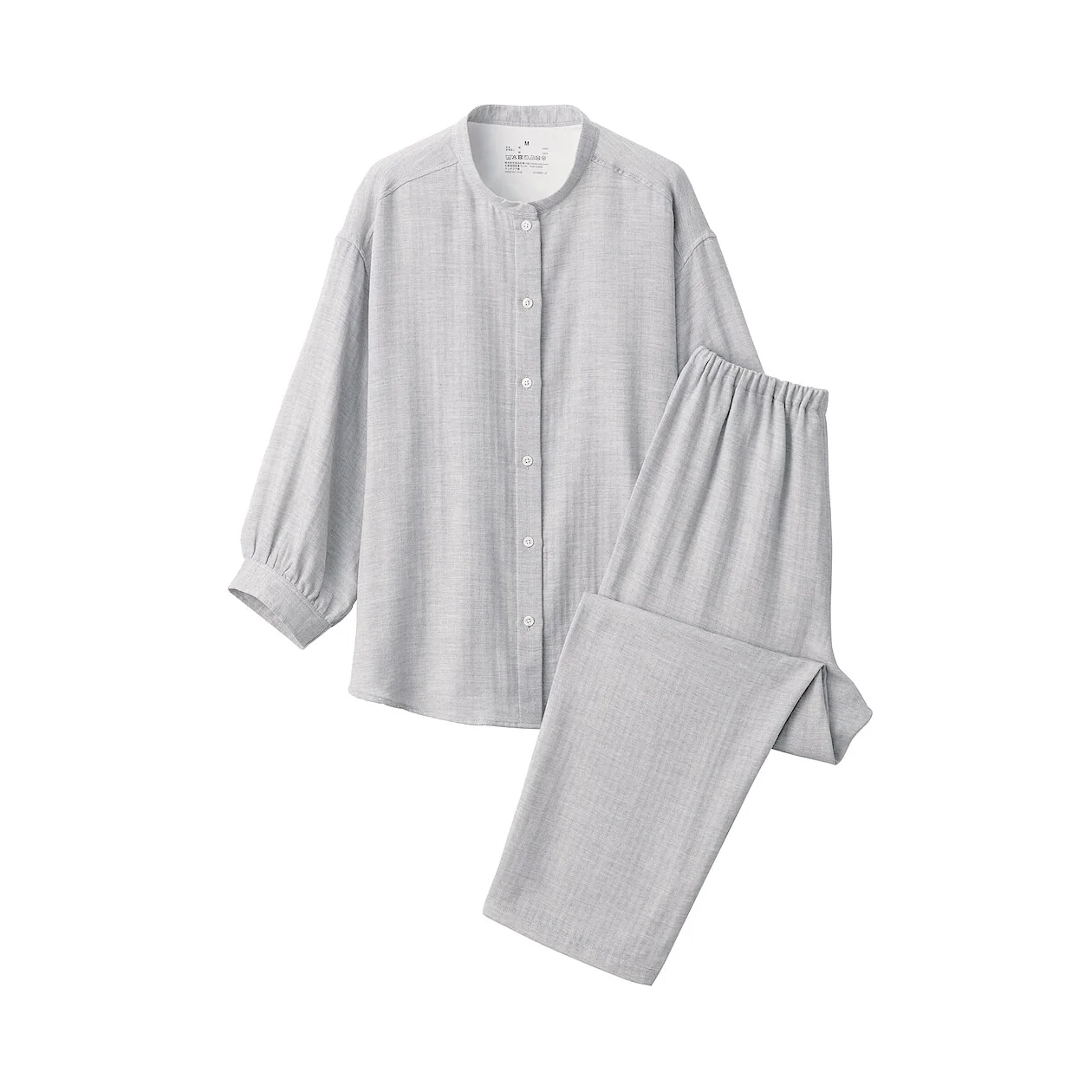 Herringbone Gauze Stand Collar Pyjamas - Image 10