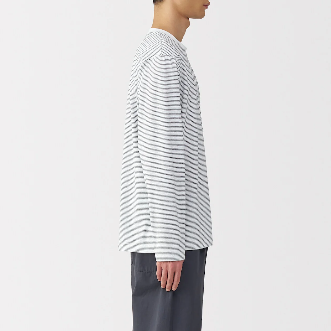 Stripe Jersey Crewneck Long Sleeve T-Shirt - Image 32