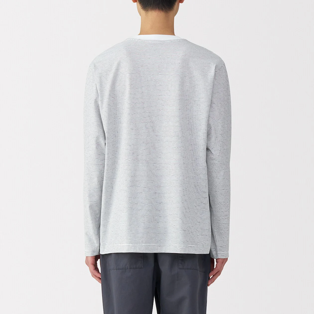 Stripe Jersey Crewneck Long Sleeve T-Shirt - Image 33