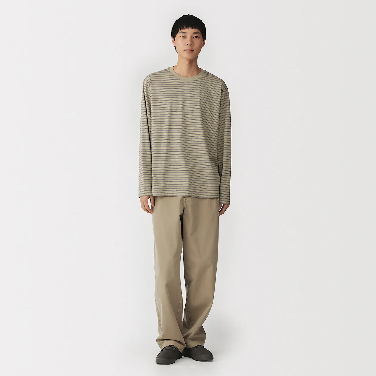 Stripe Jersey Crewneck Long Sleeve T-Shirt - Image 6