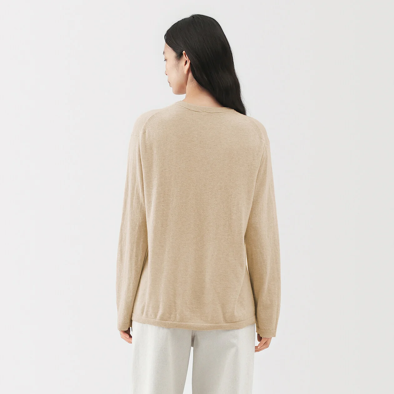 Natural Colour Cashmere Crewneck Sweater - Image 4
