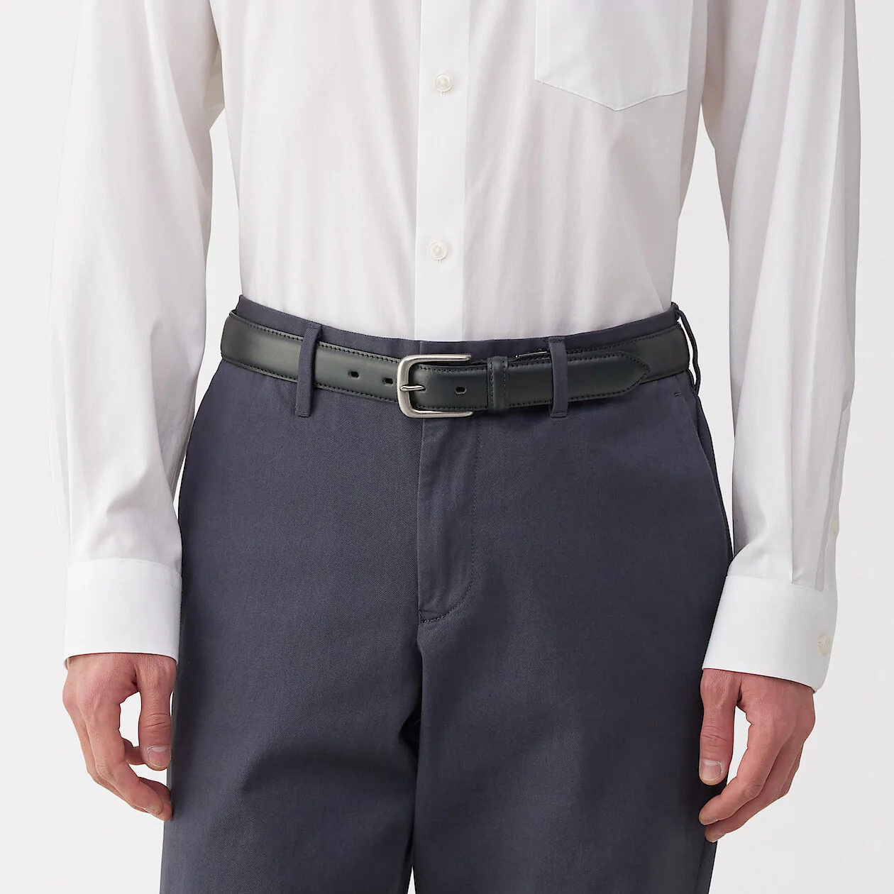 Vegetable Tanned Leather Belt with Stitching - Image 18