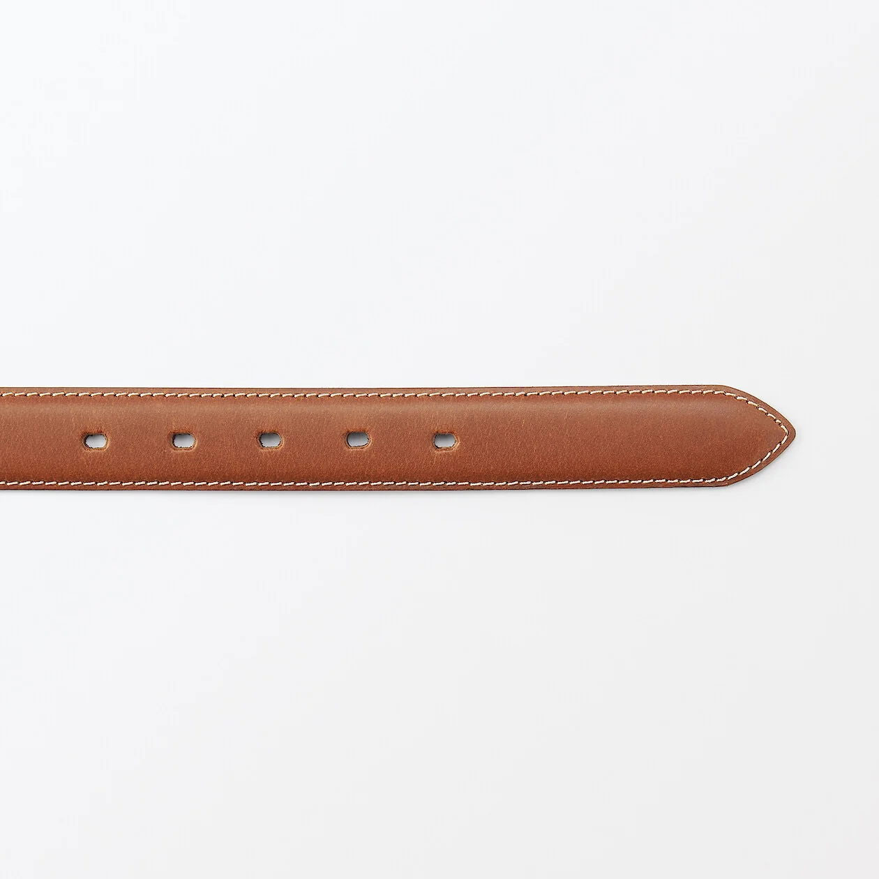 Vegetable Tanned Leather Belt with Stitching - Image 5