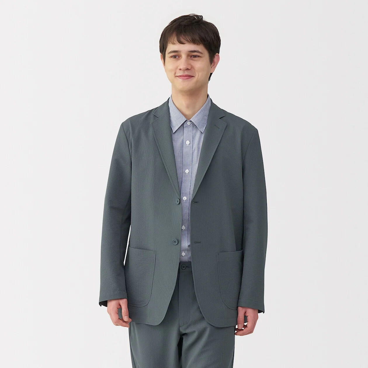 Breathable Seersucker Blazer Jacket - Image 11