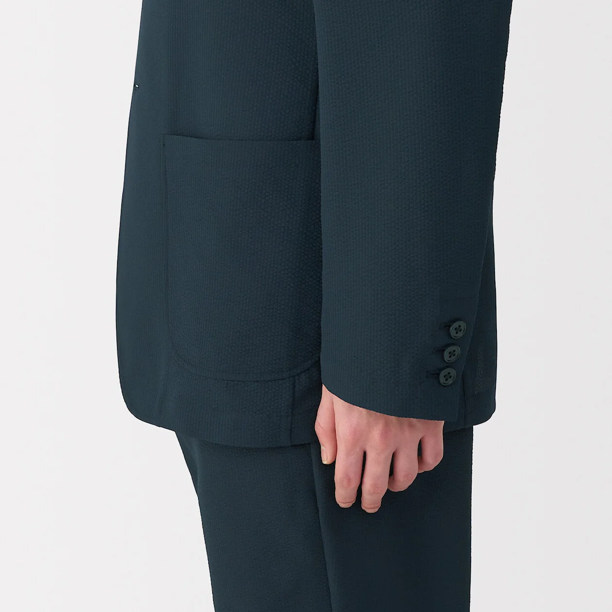 Breathable Seersucker Blazer Jacket - Image 6