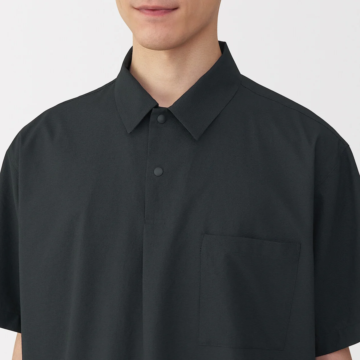 Breathable Short Sleeve Woven Polo Shirt - Image 5