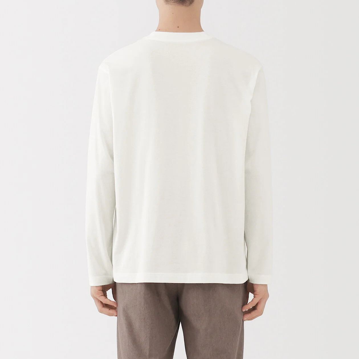 Brushed Jersey Crewneck Long Sleeve T-Shirt - Image 10