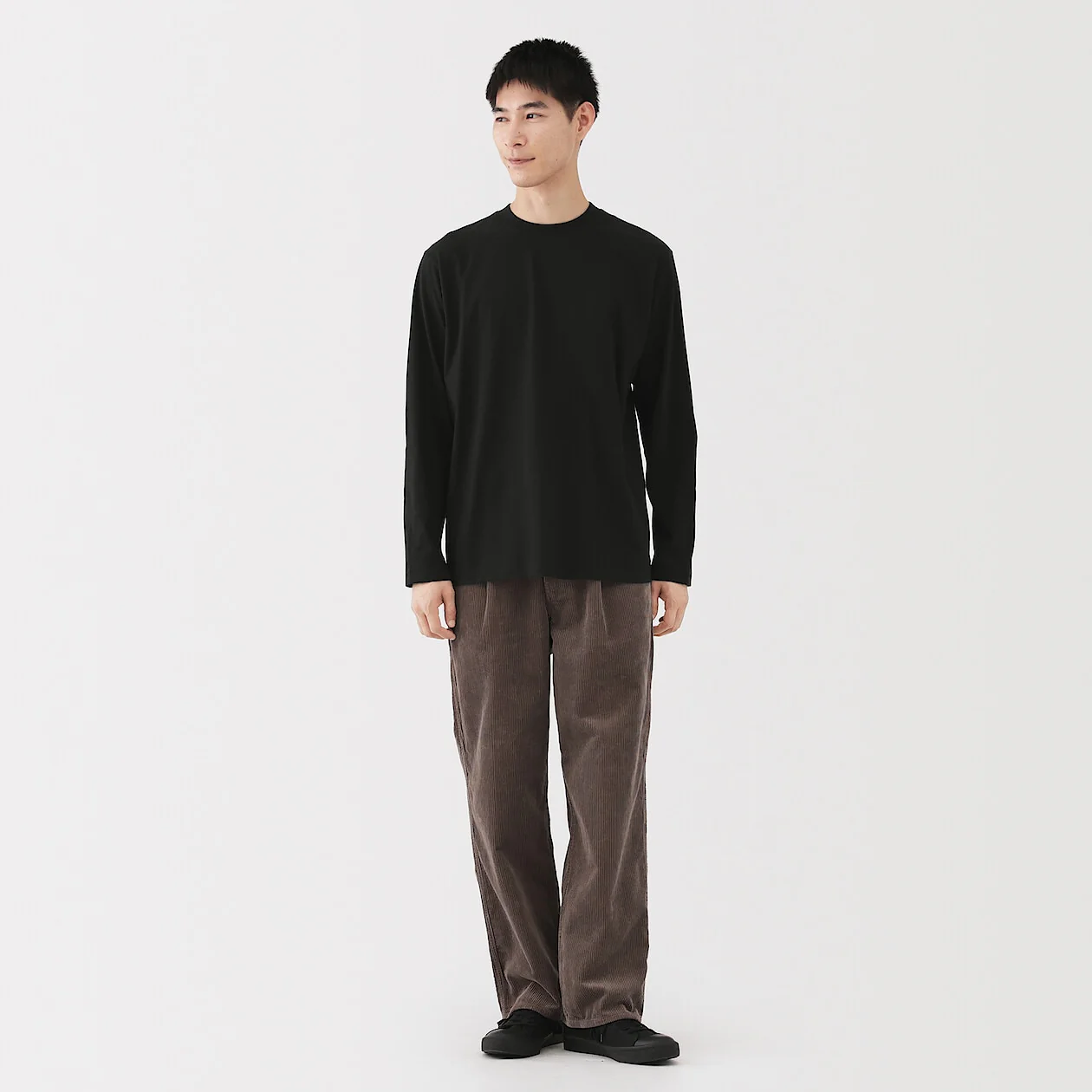 Brushed Jersey Crewneck Long Sleeve T-Shirt - Image 20