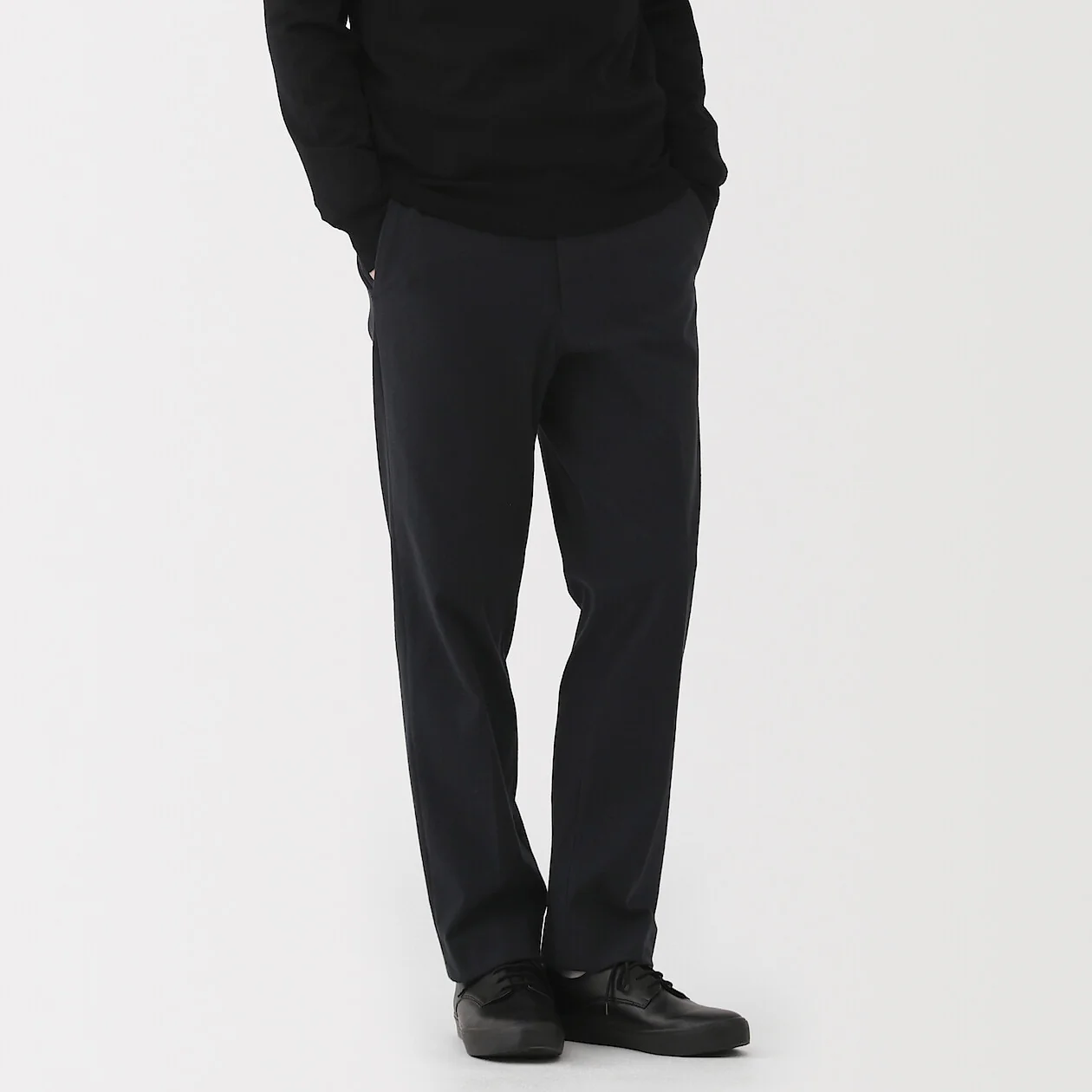 Brushed Stretch Flat Front Pants