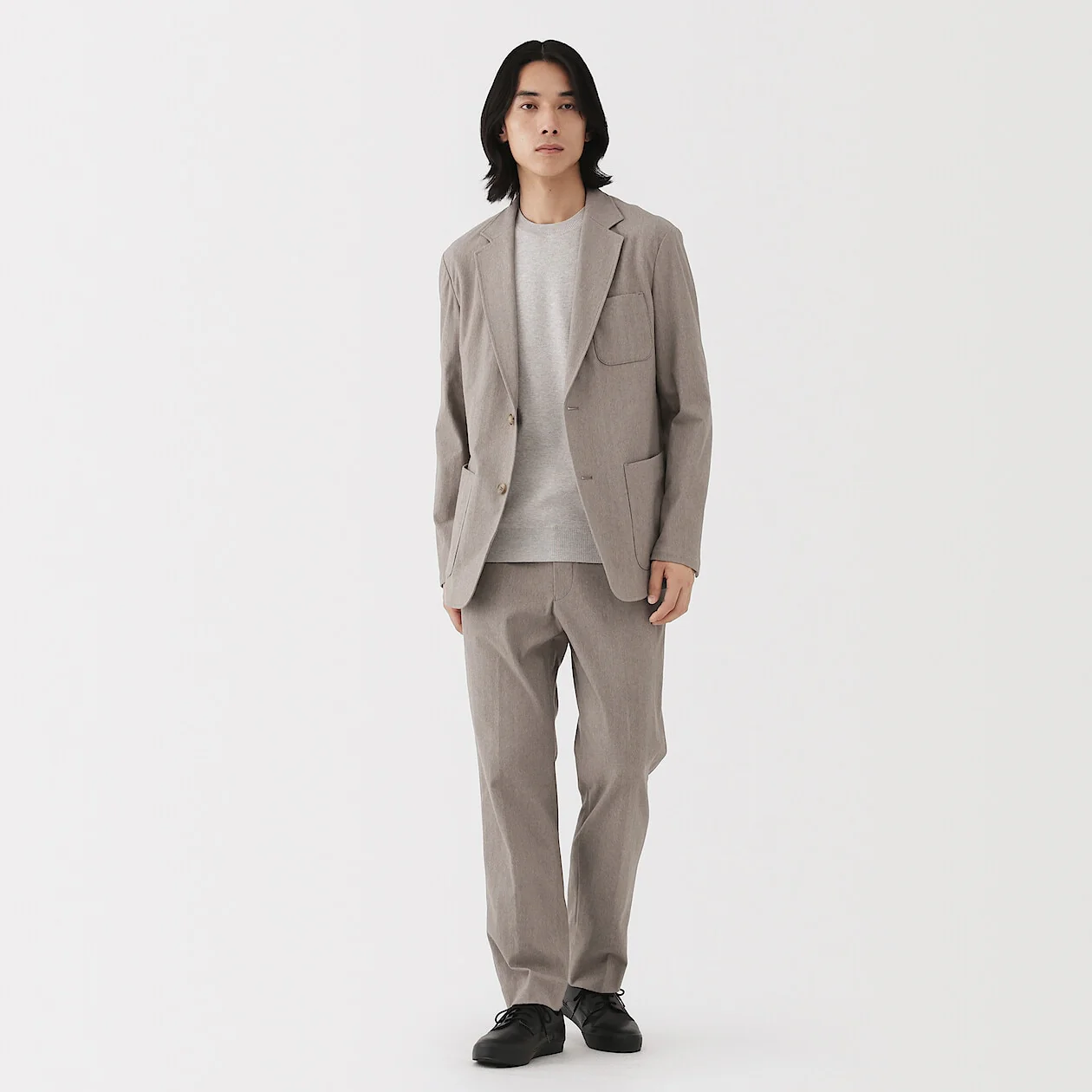 Brushed Stretch Flat Front Pants - Image 14