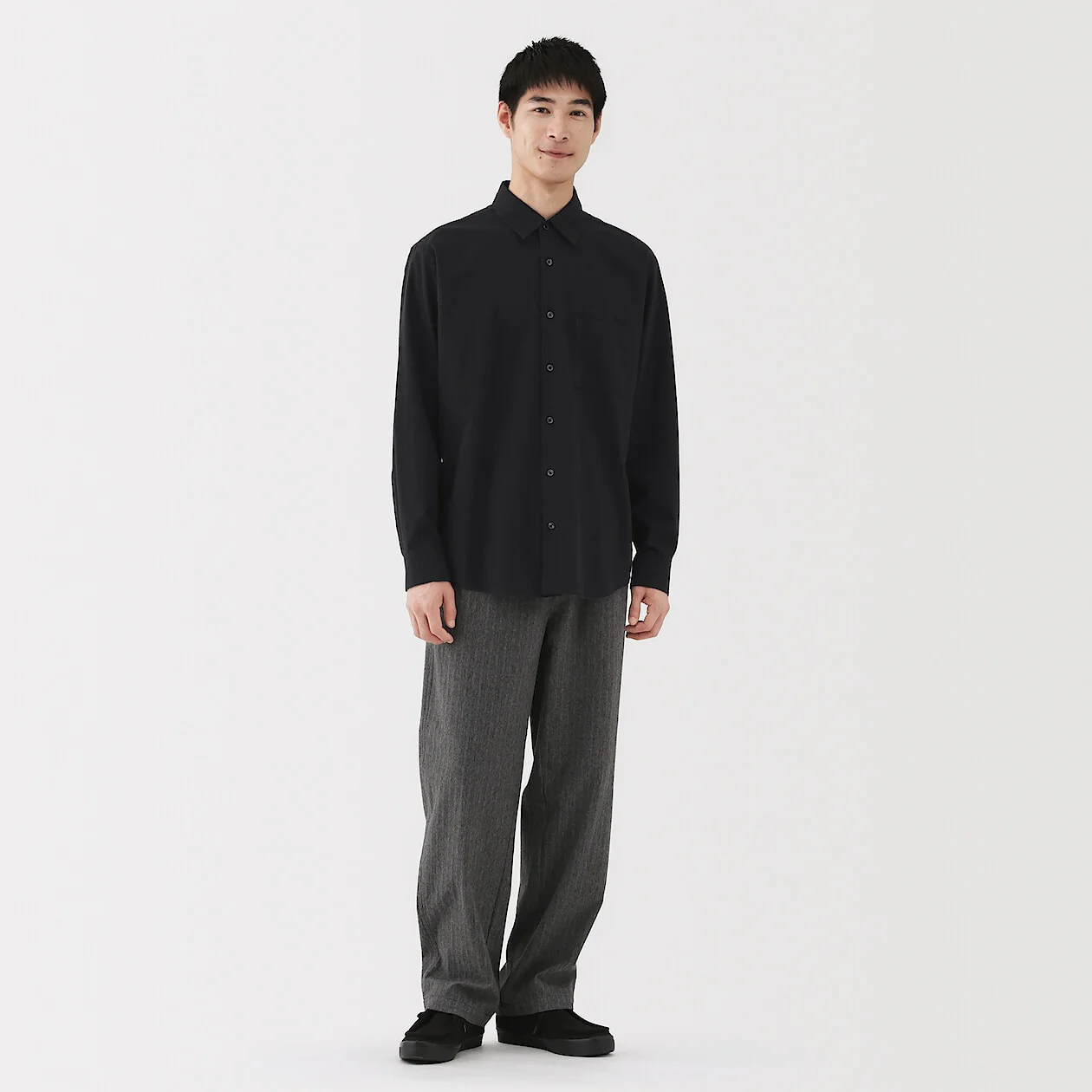 Cotton Wool Blend Flannel Long Sleeve Shirt - Image 10