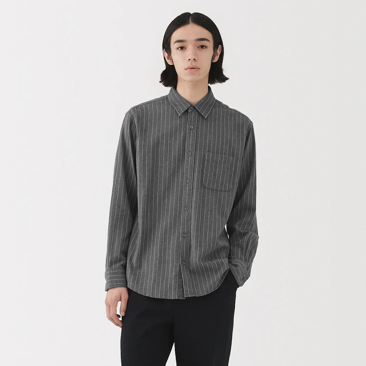 Double Brushed Flannel Long Sleeve Shirt - Image 52