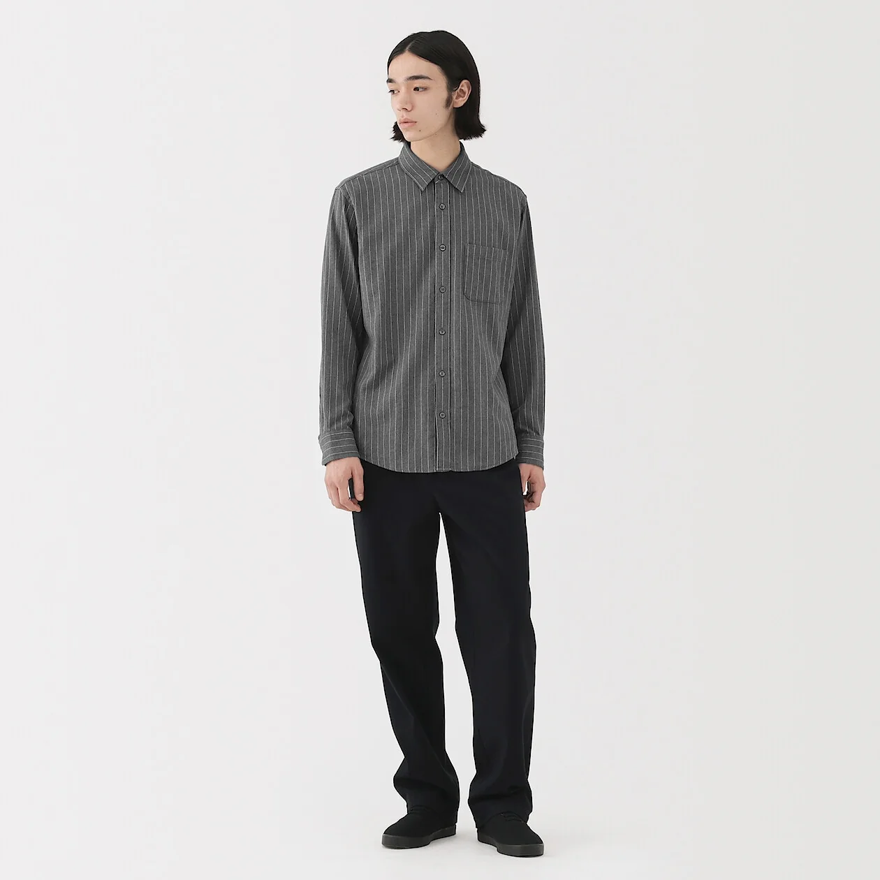Double Brushed Flannel Long Sleeve Shirt - Image 53
