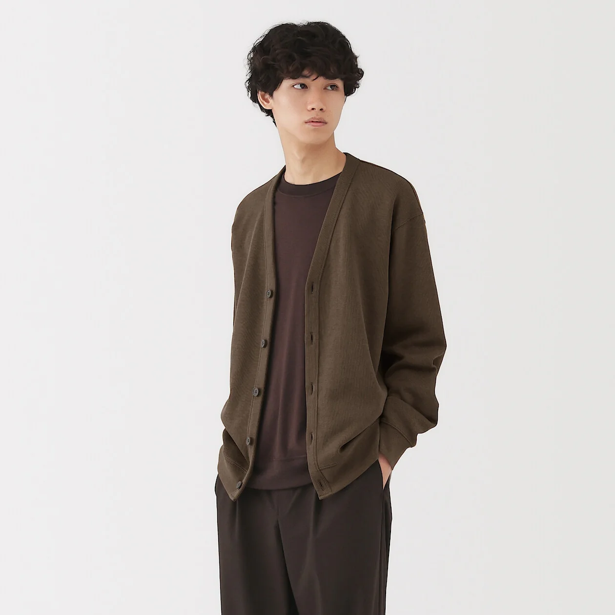 Double Knitted V-Neck Cardigan