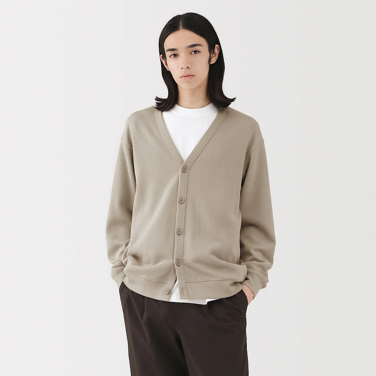 Double Knitted V-Neck Cardigan - Image 6