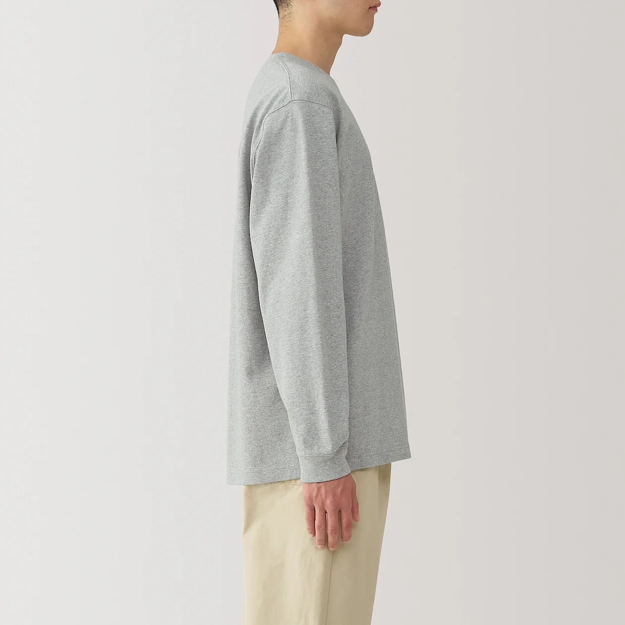 Washed Cotton Heavyweight Crewneck Long Sleeve T-Shirt - Image 24
