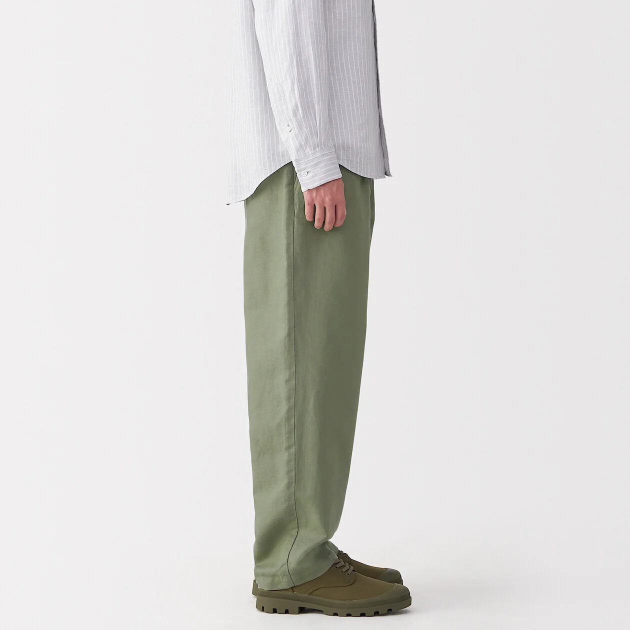 Hemp Blend Twill Darted Straight Pants - Image 21