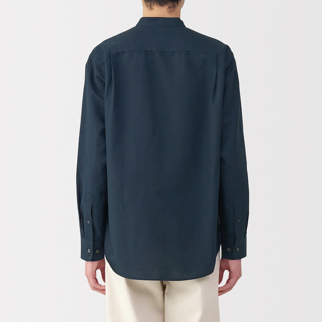Hemp Cotton Stand Collar Long Sleeve Shirt - Image 20
