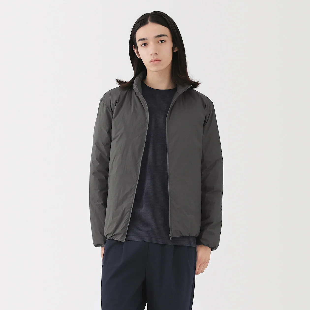 Lightweight Down Pocketable Stand Collar Jacket - Image 12