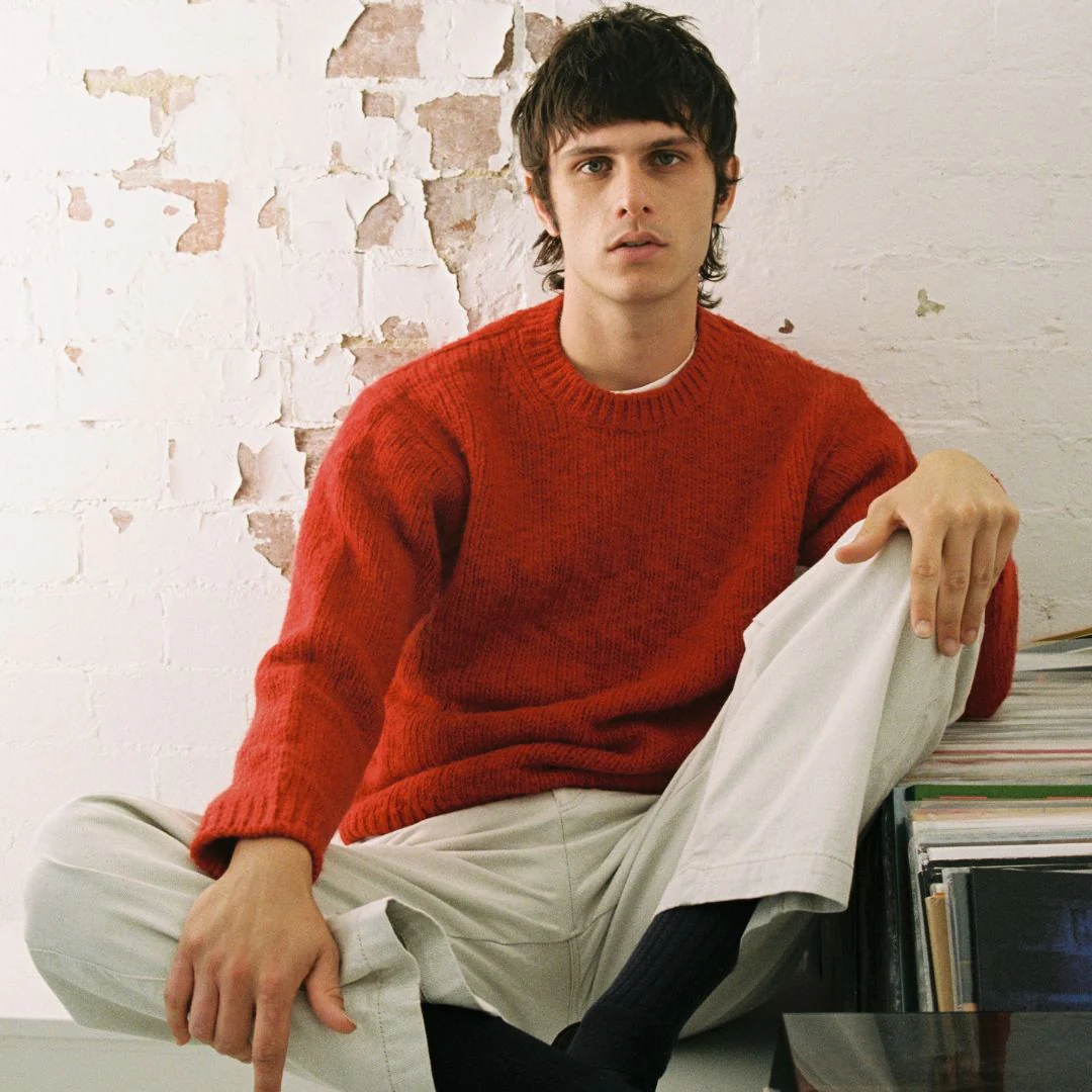 Merino Wool Low-Gauge Crewneck Sweater