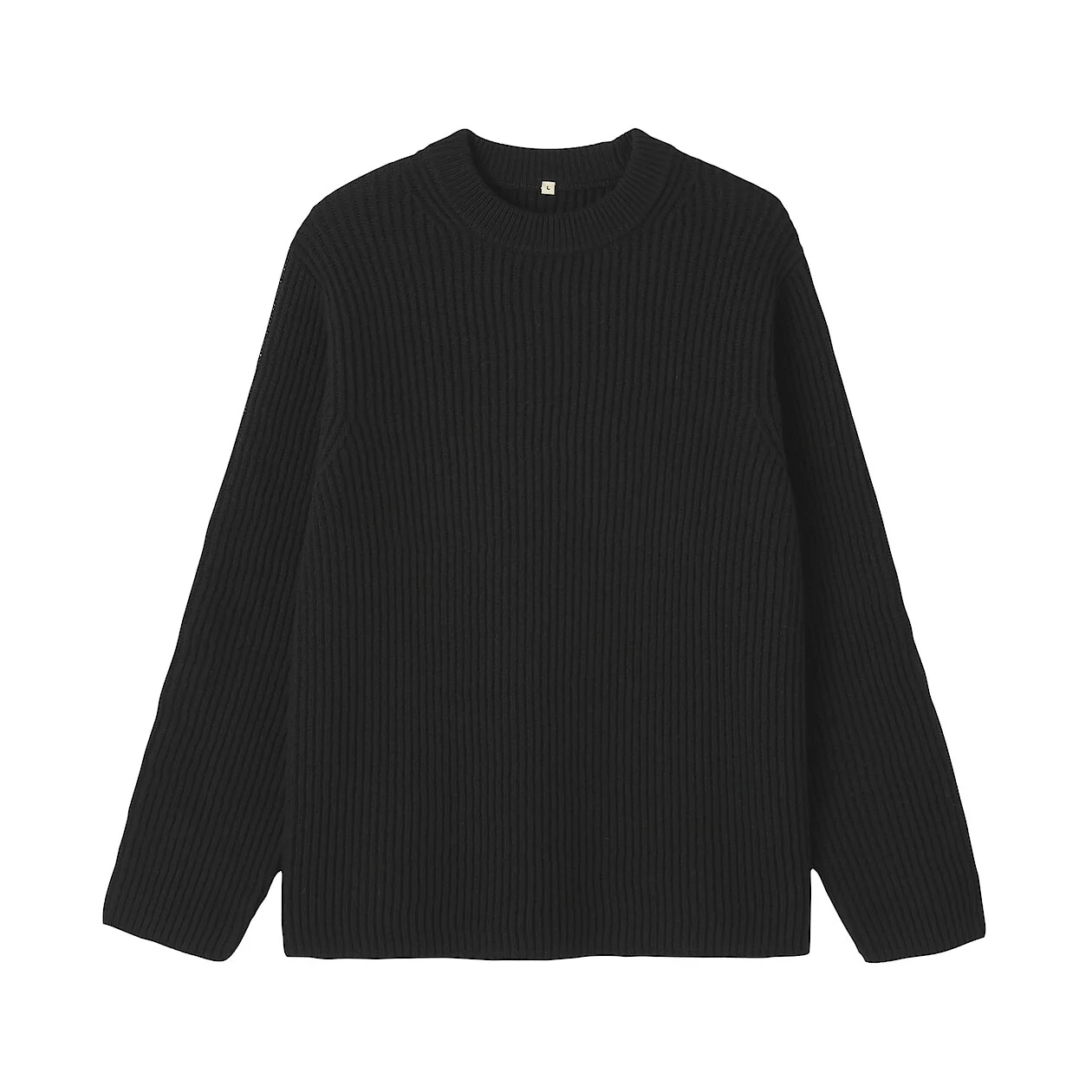 Merino Wool Ribbed Elbow Patch Crewneck Sweater - Image 5
