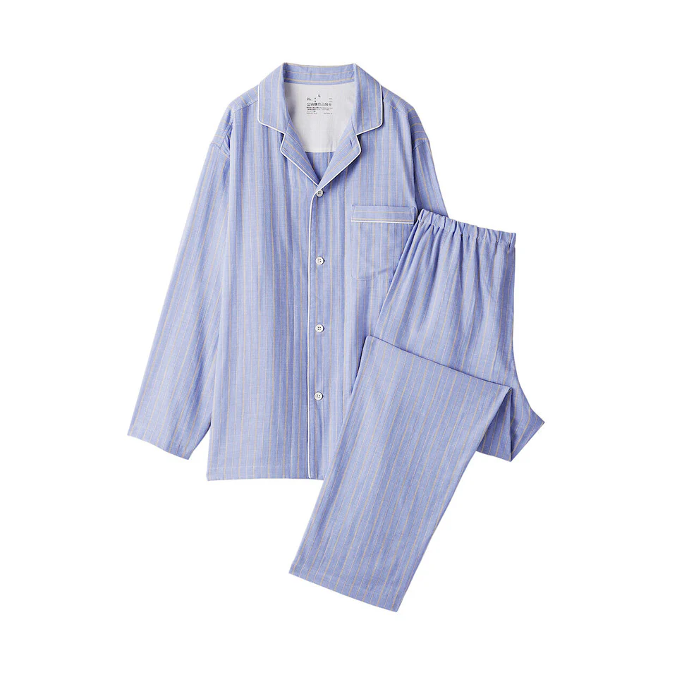 Side Seamless Double Gauze Long Sleeve Pyjamas - Image 31