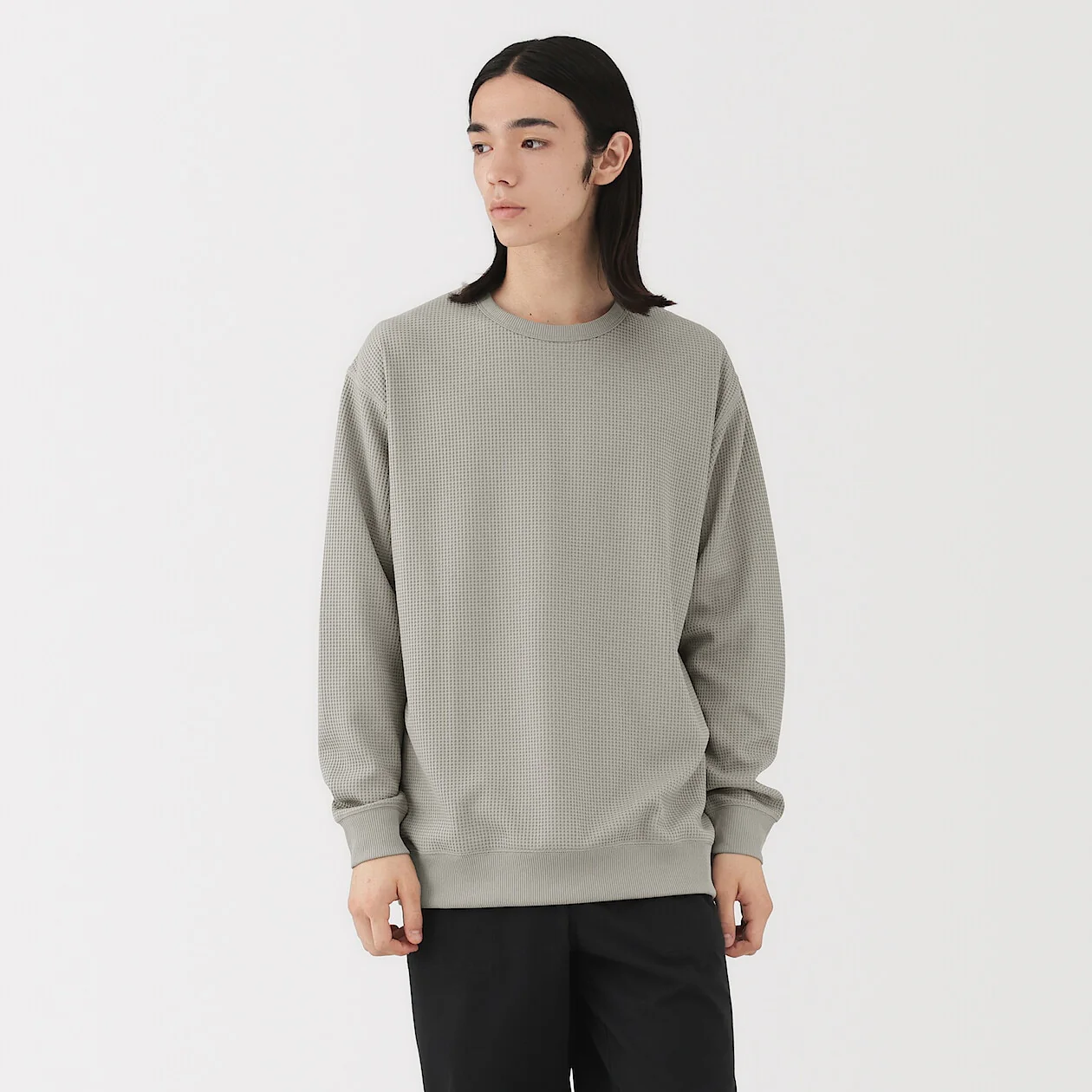 UV Protection Quick Dry Waffle Crewneck Long Sleeve T-Shirt