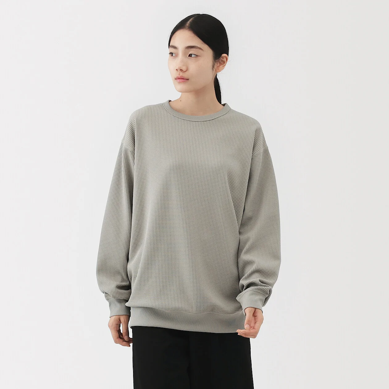 UV Protection Quick Dry Waffle Crewneck Long Sleeve T-Shirt - Image 2