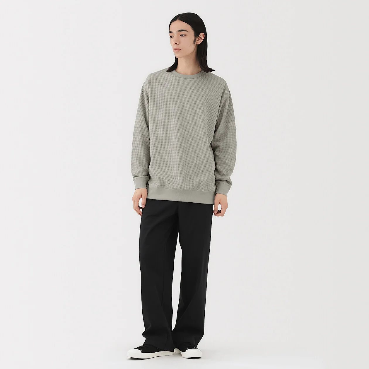 UV Protection Quick Dry Waffle Crewneck Long Sleeve T-Shirt - Image 3