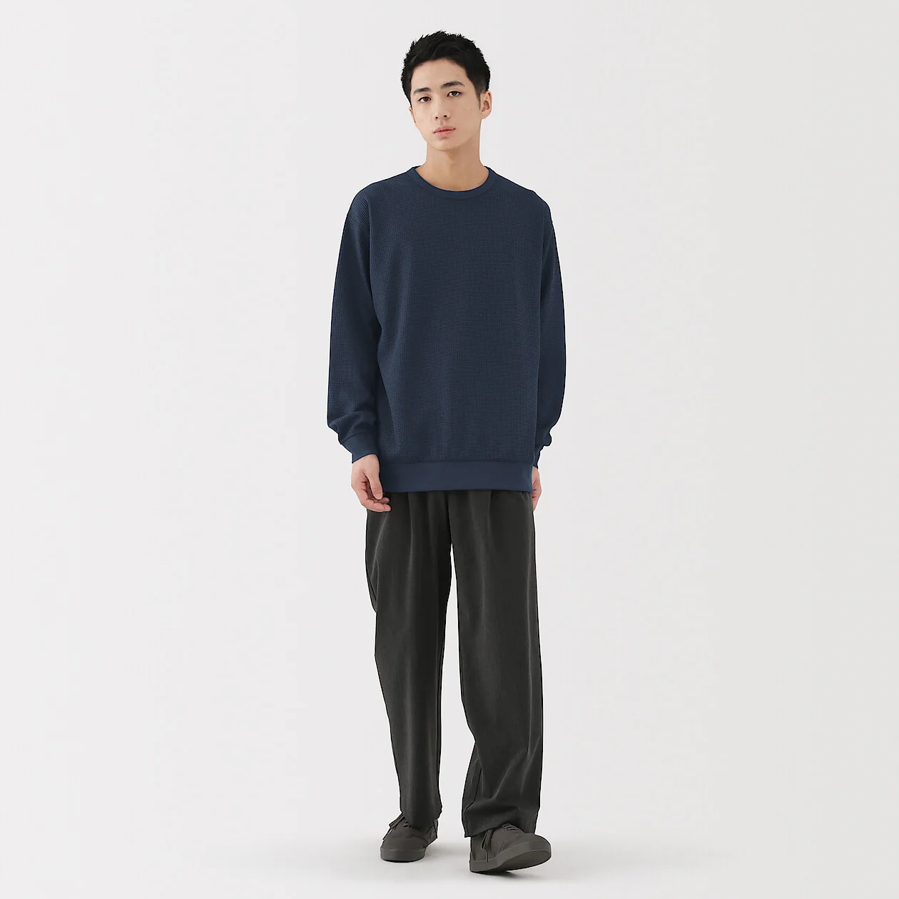 UV Protection Quick Dry Waffle Crewneck Long Sleeve T-Shirt - Image 34