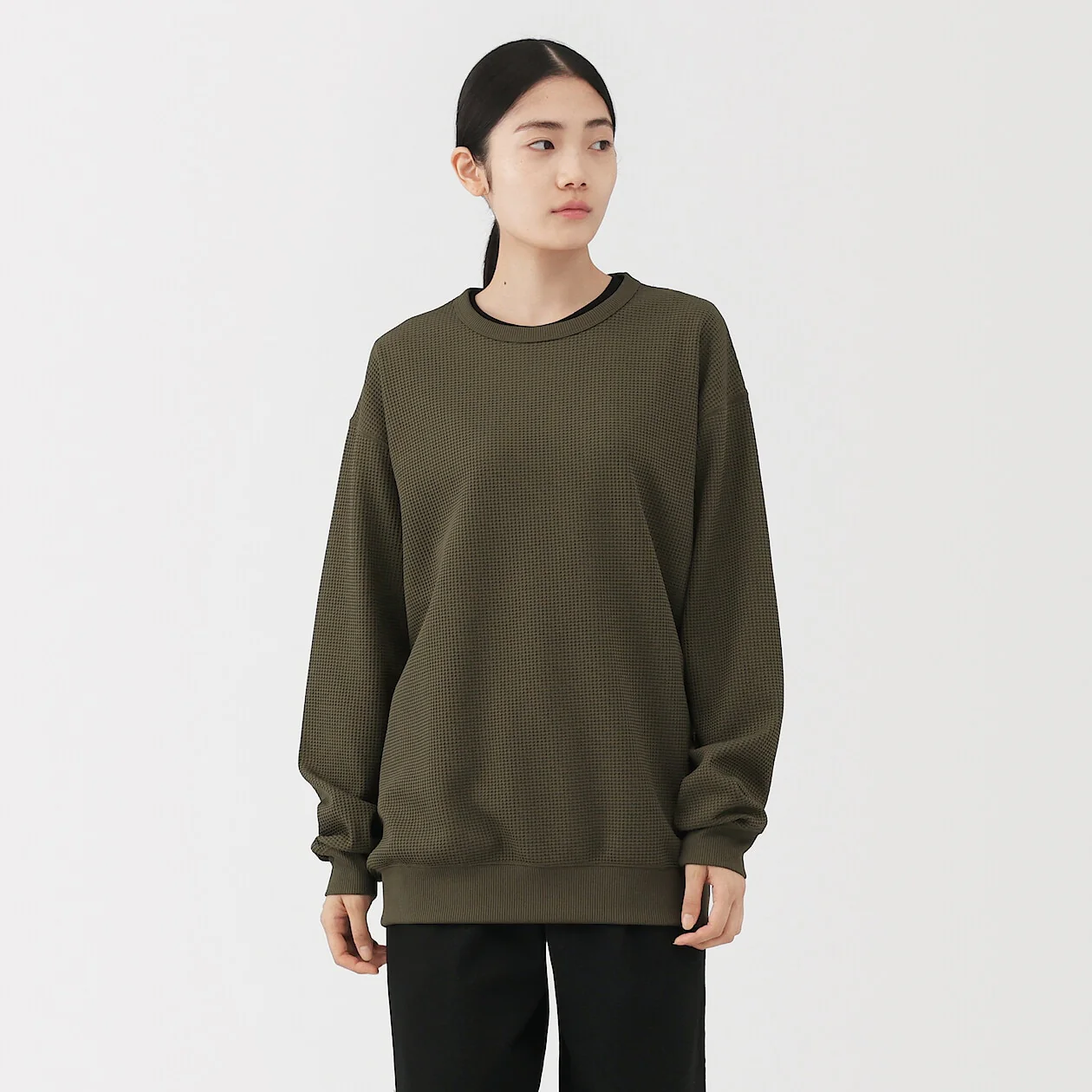 UV Protection Quick Dry Waffle Crewneck Long Sleeve T-Shirt - Image 8