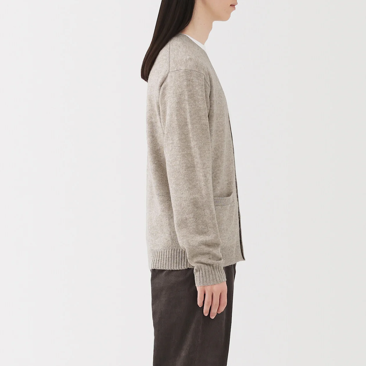 Washable Wool Mid Gauge V-Neck Cardigan - Image 16