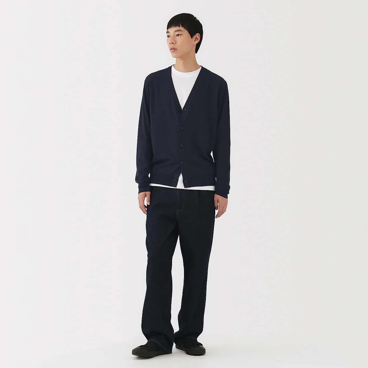 Washable Wool Ribbed Milano V-Neck Cardigan - Image 2