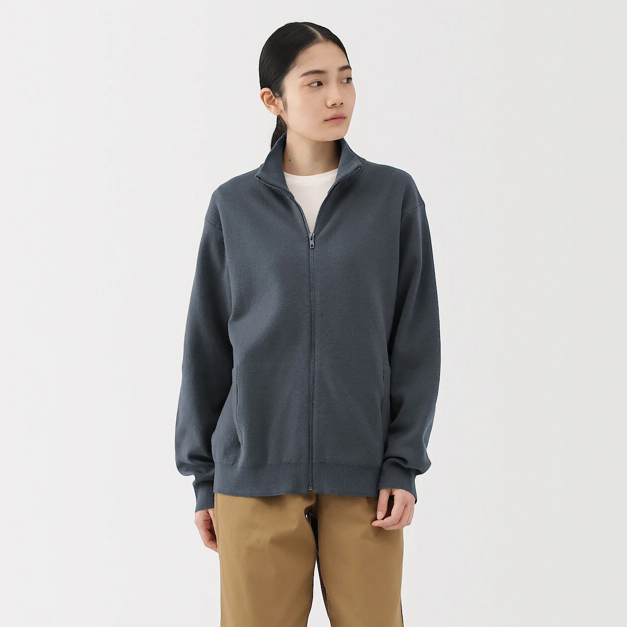 Washable Ribbed Milano Zip-Up Cardigan - Image 3