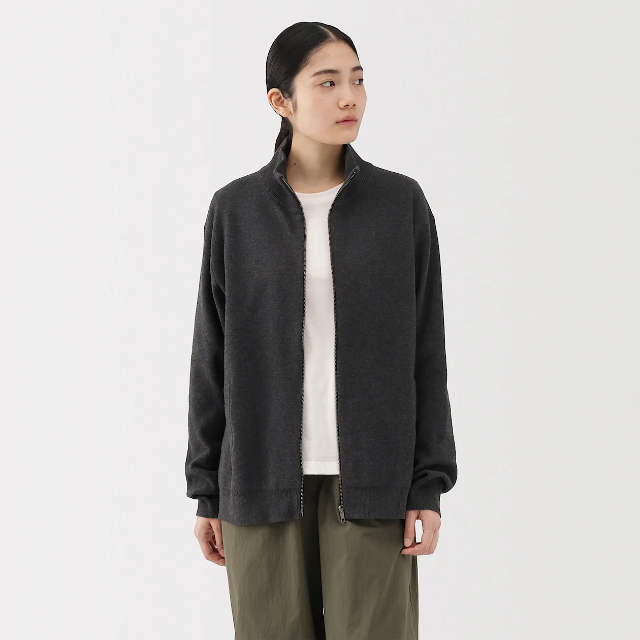 Washable Ribbed Milano Zip-Up Cardigan - Image 8