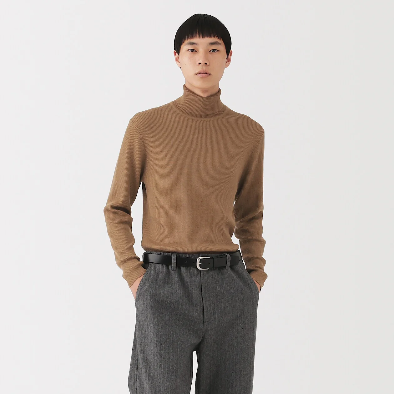 Washable Wool Ribbed Turtleneck Sweater - Image 24