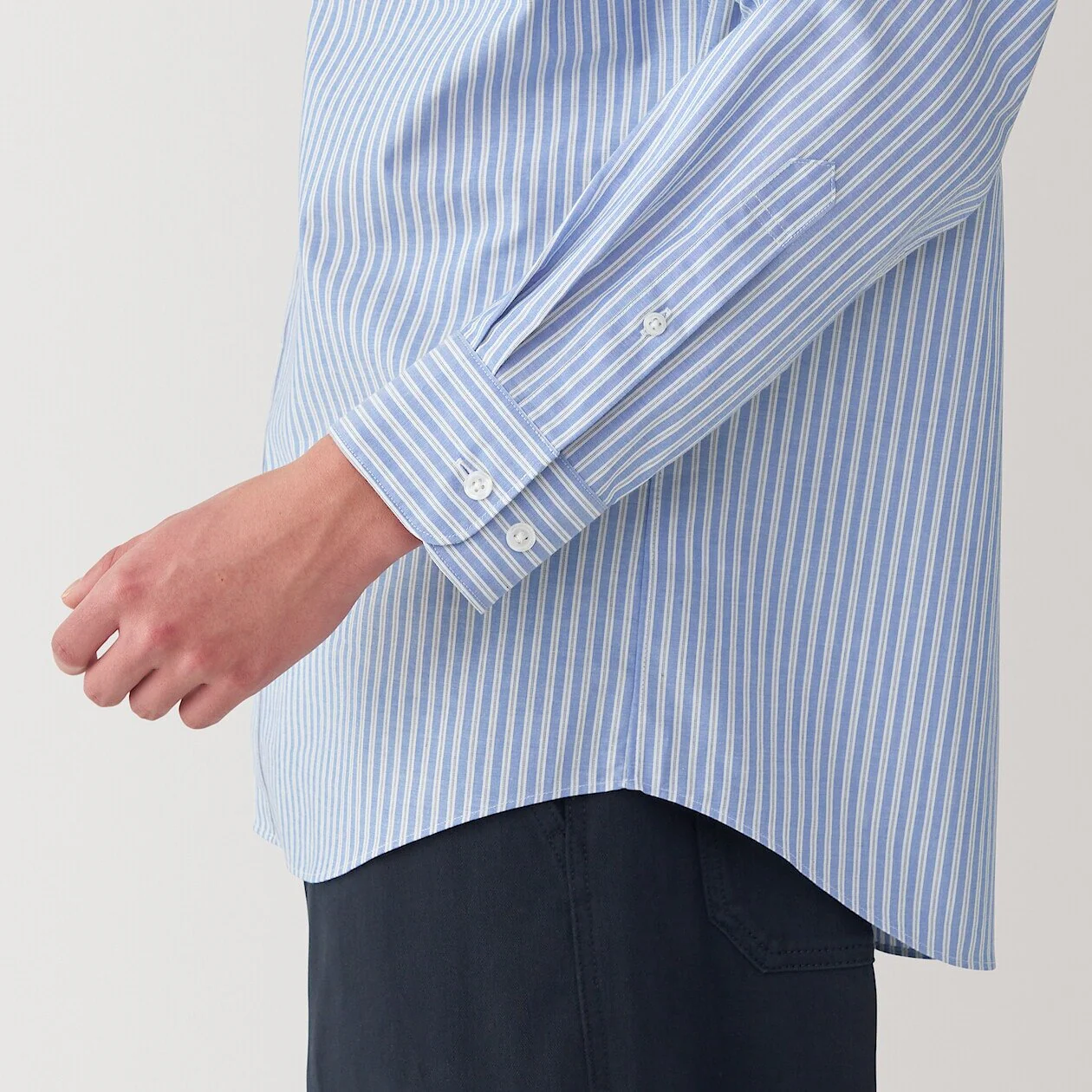 Washed Broadcloth 100% Cotton Long Sleeve Shirt - Image 22