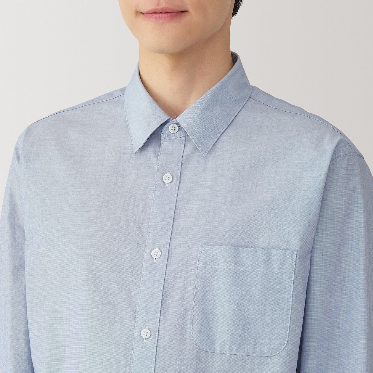 Washed Broadcloth 100% Cotton Long Sleeve Shirt - Image 5