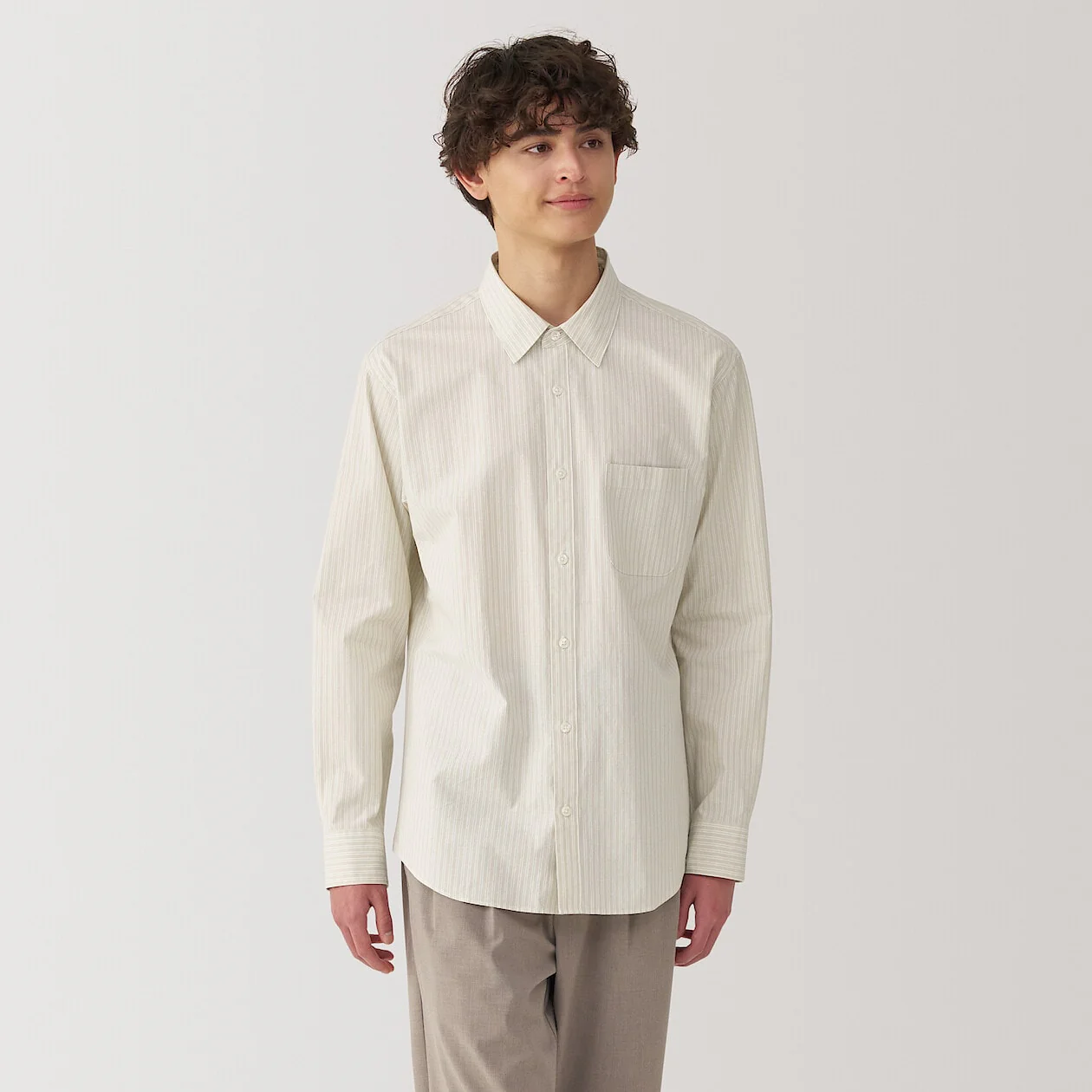Washed Broadcloth 100% Cotton Long Sleeve Shirt - Image 9