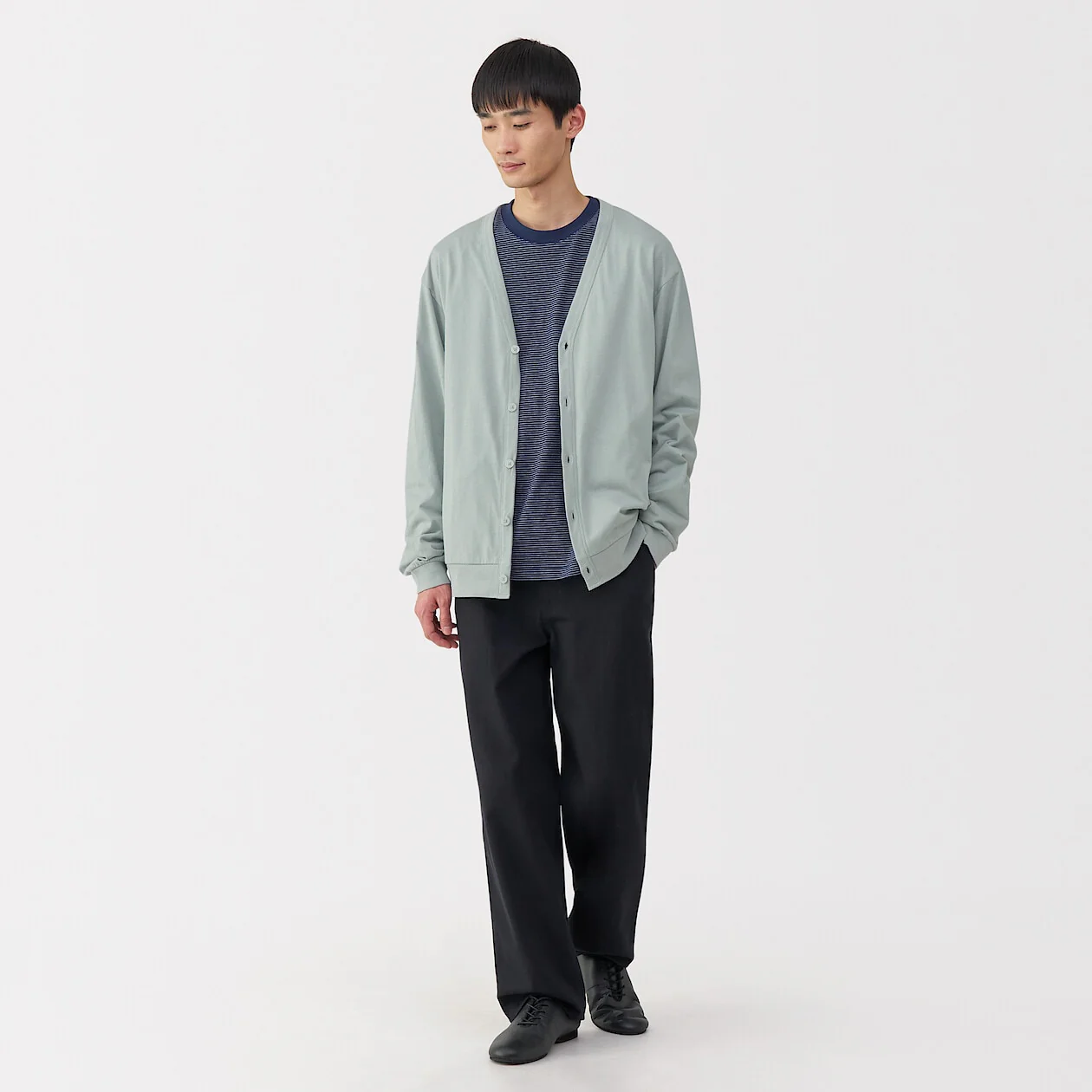 Washed Cotton Jersey V-Neck Cardigan - Image 10