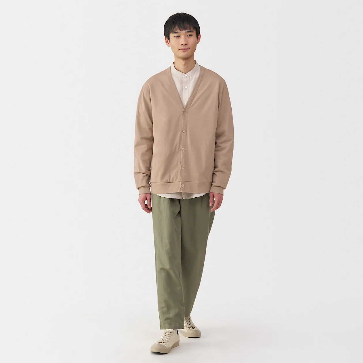 Washed Cotton Jersey V-Neck Cardigan - Image 18