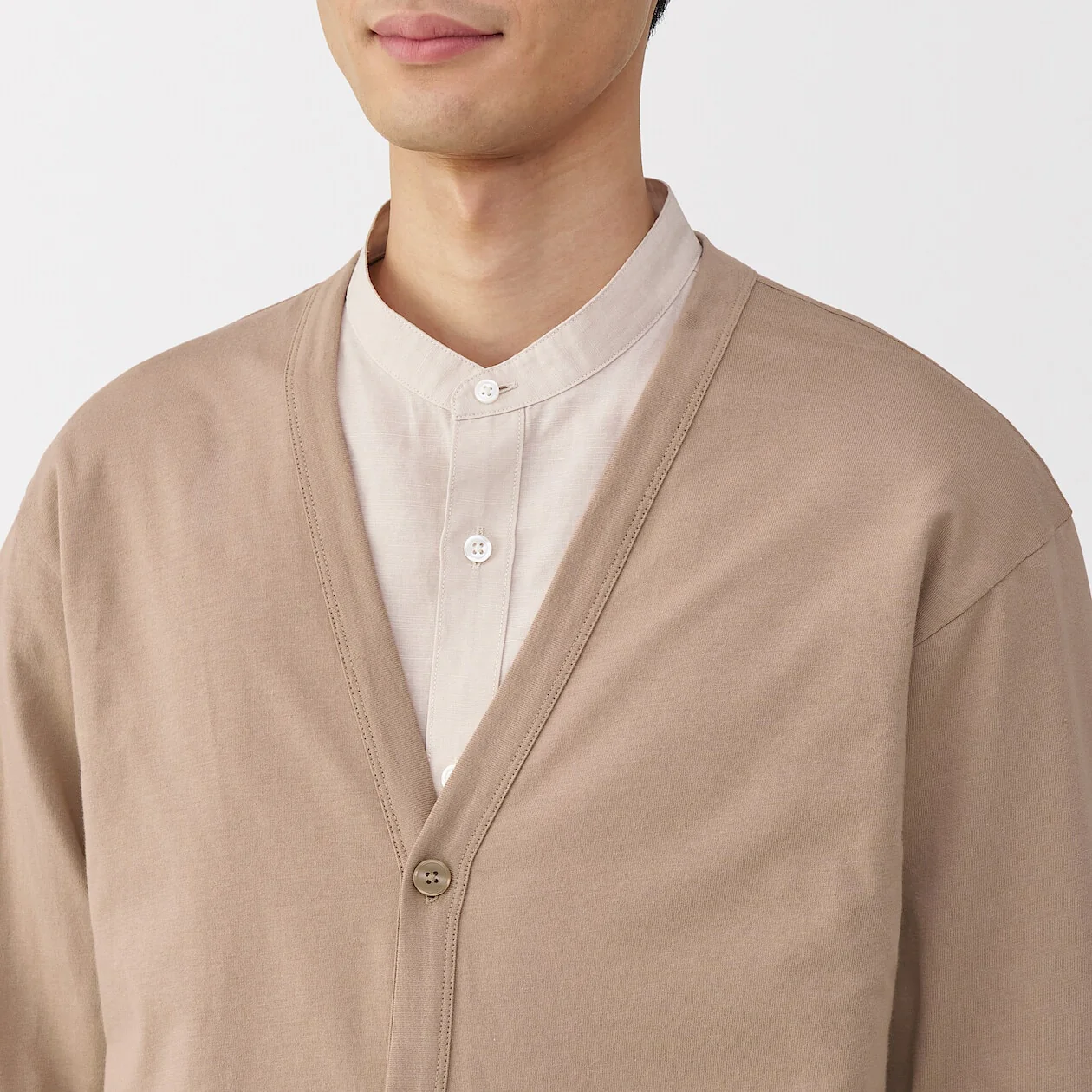 Washed Cotton Jersey V-Neck Cardigan - Image 21