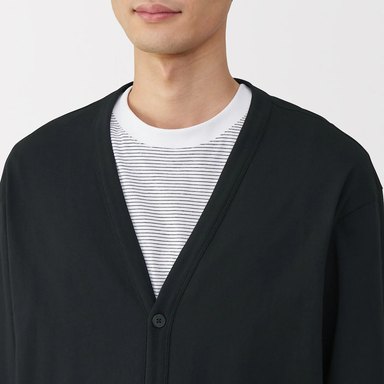 Washed Cotton Jersey V-Neck Cardigan - Image 29