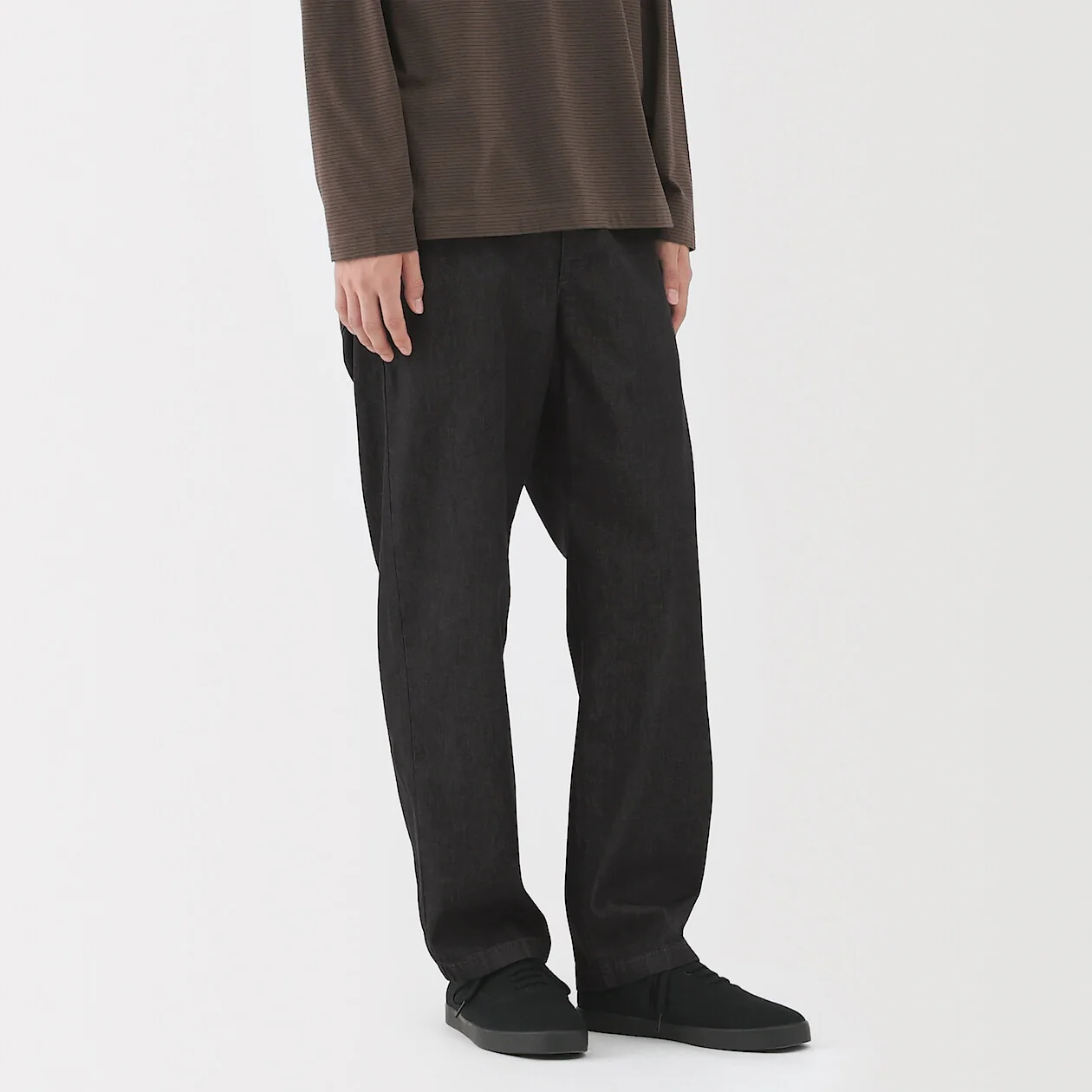 Washed Denim Easy Pants