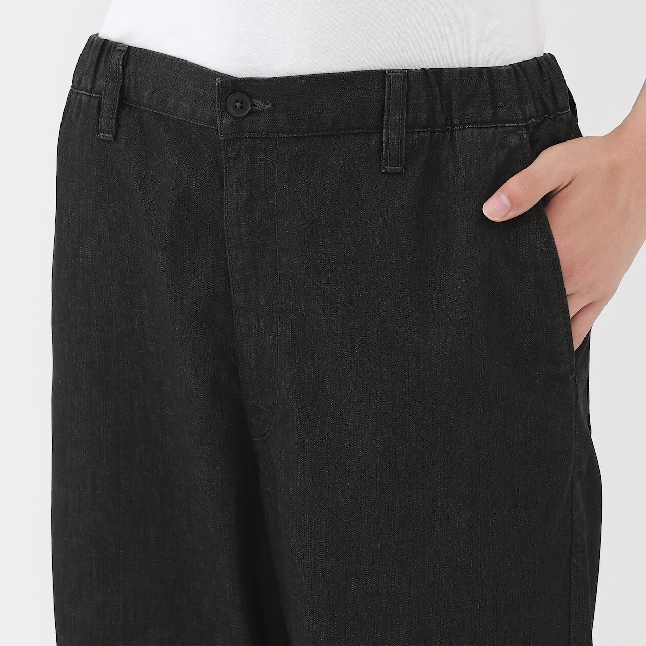 Washed Denim Easy Pants - Image 5