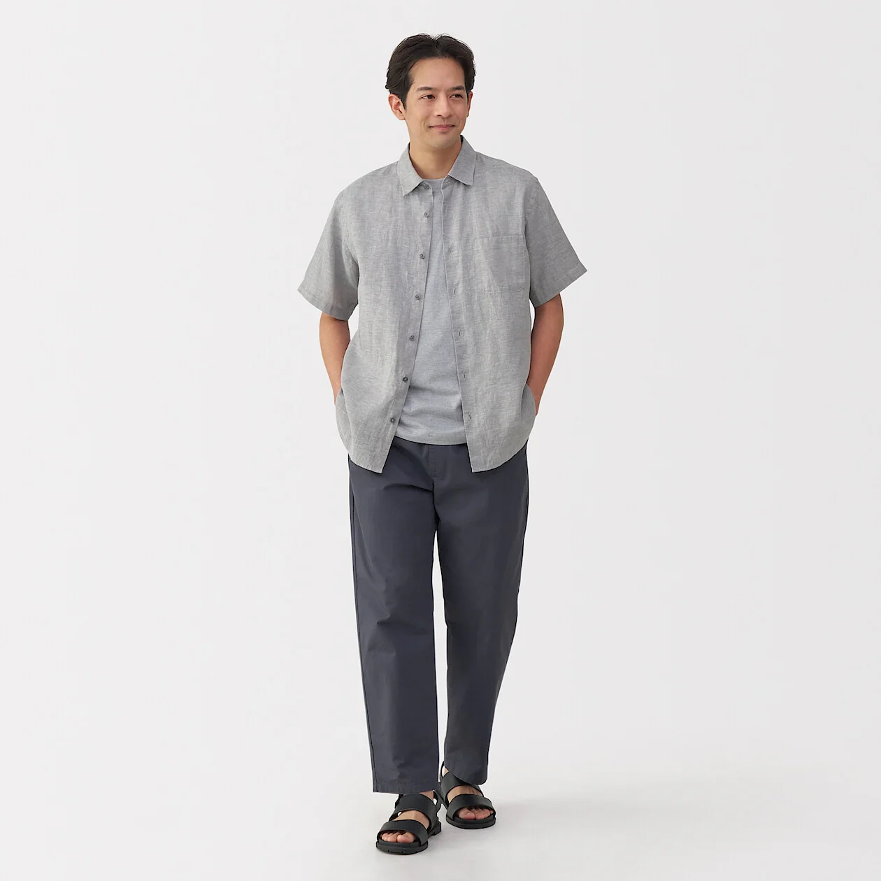 Washed 100% French Linen Short Sleeve Shirt - Image 2