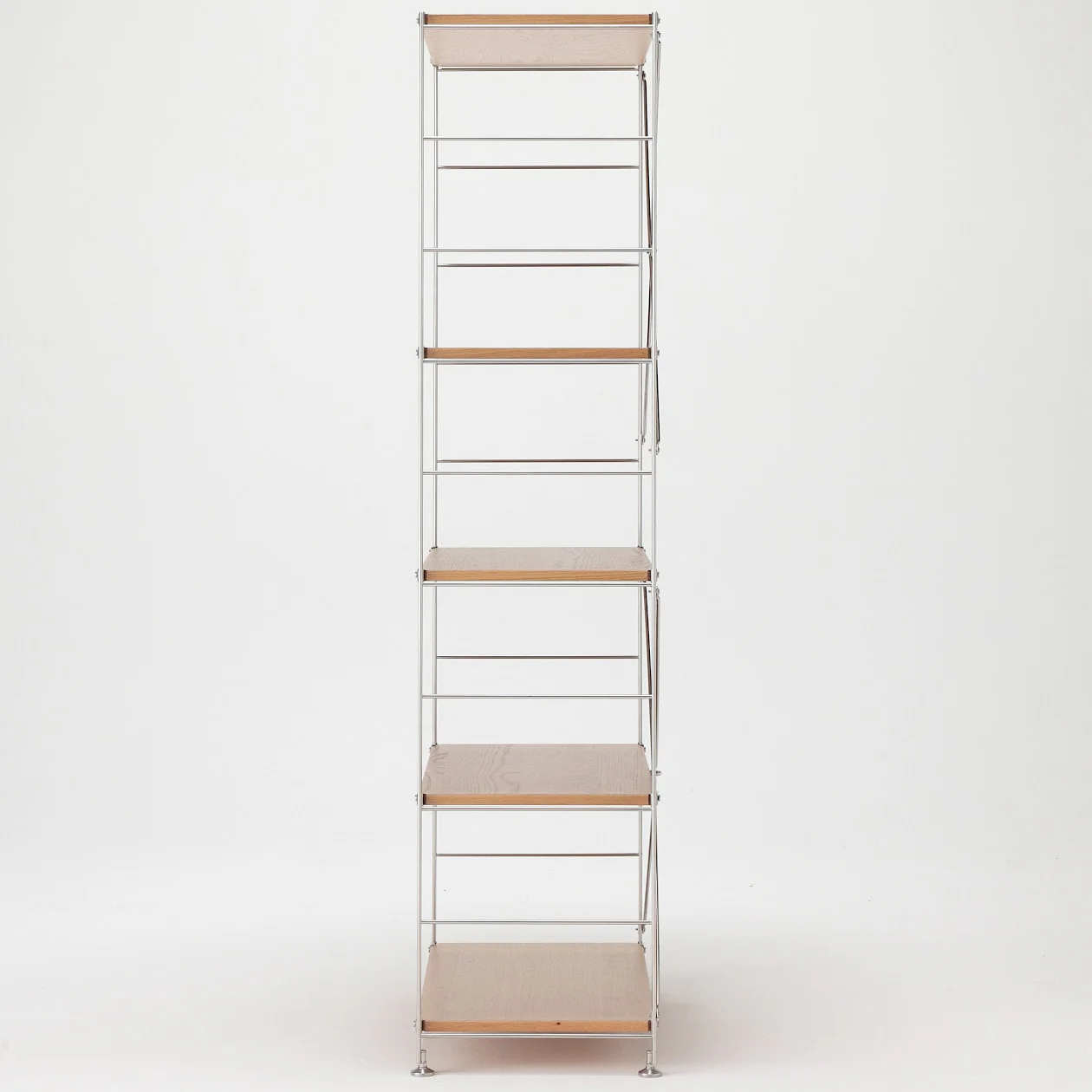 Oak Stainless Steel Unit Shelf Set - Wide - Large - Image 4